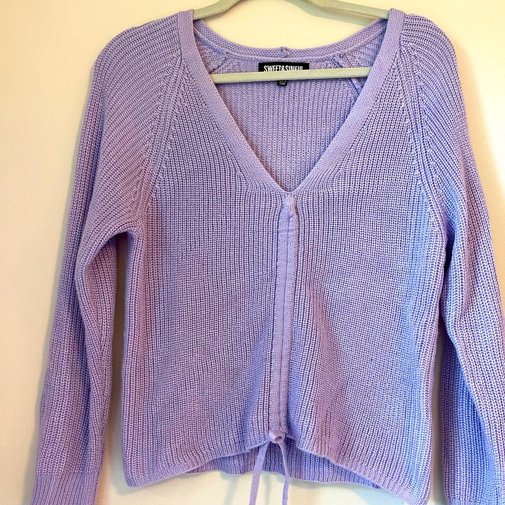 Lavender Tie Sweater